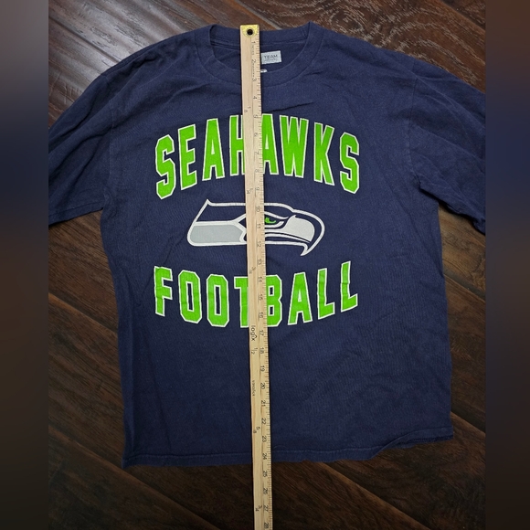 Seahawks Football Mens Long Sleeve Navy Football Tee Medium - Picture 3 of 9